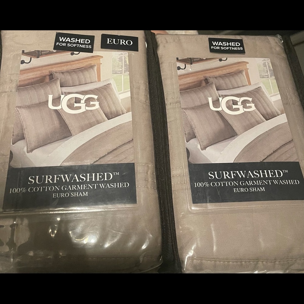 New Unopened UGG Surfwashed 100% Cotton Euro Sham